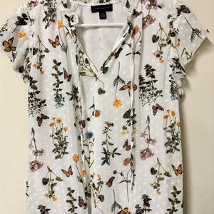 Tamara H. White Floral Blouse